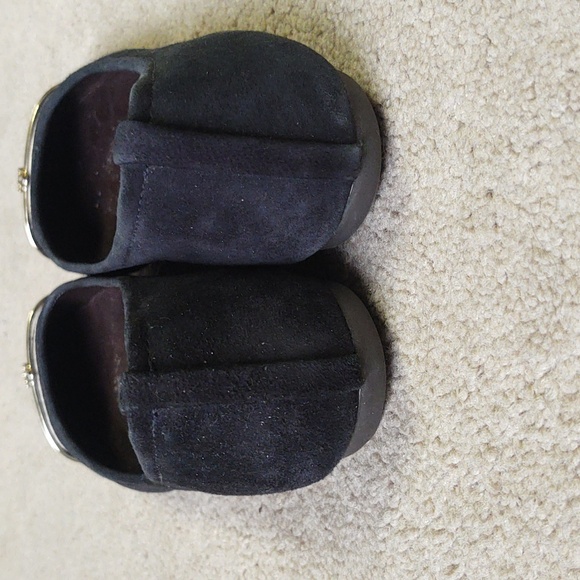 VGUC Tory Burch Pacey driver ballet flat black suede snakeskin print cap toe - Picture 4 of 8